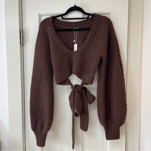 For Love And Lemons Chocolate Knit Sweater